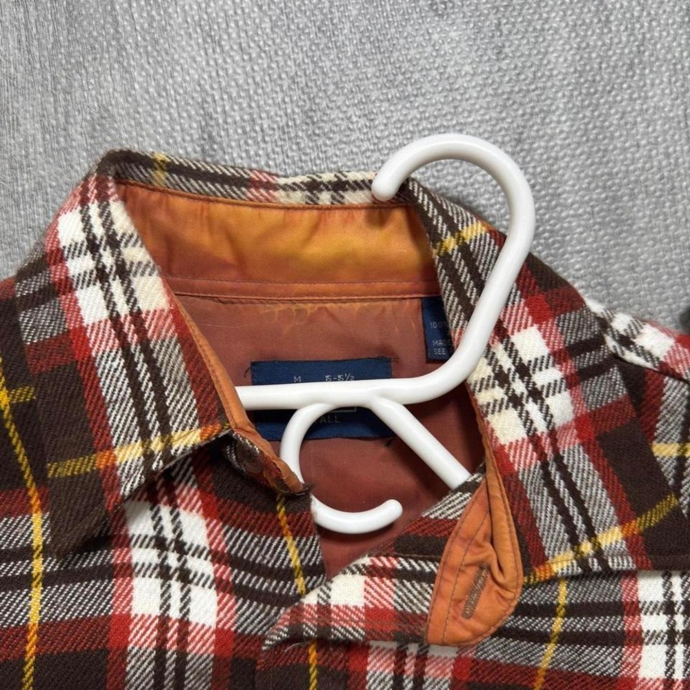 Vintage Sears Plaid Flannel Shirt Men's Medium Color Brown - Picture 5 of 5